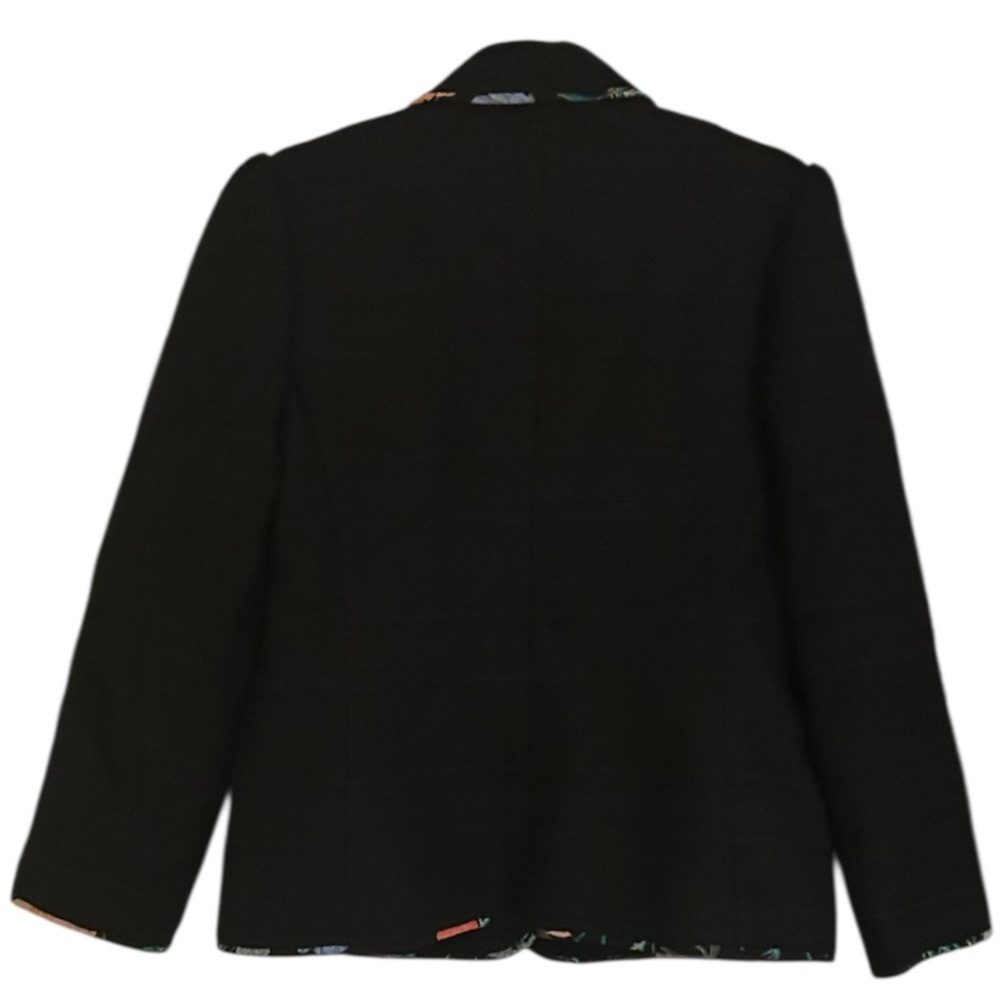 Kate Spade Black Blossom-Trimmed Tweed Blazer Size 10 MSRP 238.00 - Picture 5 of 14